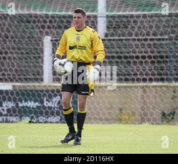 22 settembre 2012. Danske Bank Premiership. Glentoran / Lisburn Distillery presso l'Oval, Belfast. Il portiere della distilleria Lisburn Lee Windrum. Foto Stock