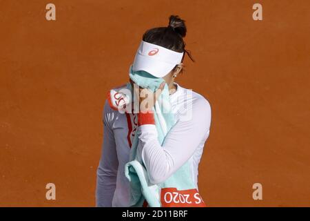 CAROLINE GARCIA (fra) durante il Roland Garros 2020, torneo di tennis Grand Slam, il 4 ottobre 2020 allo stadio Roland Garros di Parigi, Francia - Phot Foto Stock