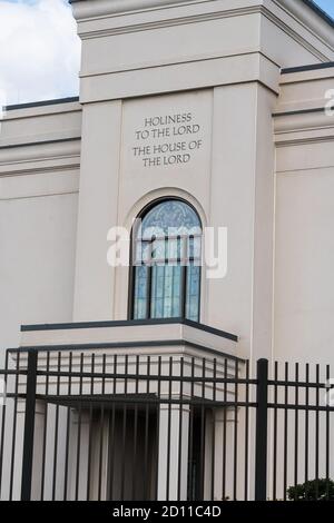 Il tempio di Star Valley Wyoming della Chiesa di Gesù Cristo dei Santi degli ultimi giorni, situato ad Afton, Wyoming. Foto Stock