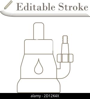 Icona della pompa dell'acqua sommersa. Disegno semplice tratto modificabile. Illustrazione vettoriale. Illustrazione Vettoriale