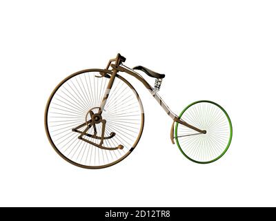 bici antica con ruote di diverse dimensioni Foto stock - Alamy