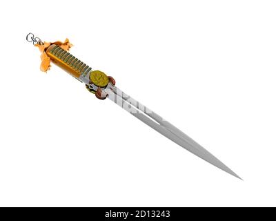 antica spada decorata per rituali Foto Stock