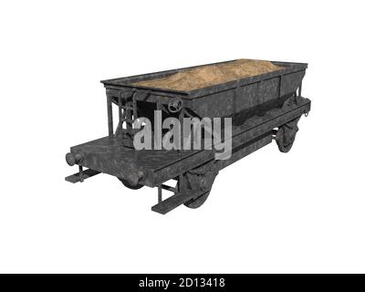 carro di ferro sulla rotaia per merci sfuse Foto Stock