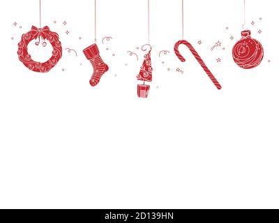 Vector Capodanno o Natale sfondo bianco. Con spazio per la copia. Illustrazione Vettoriale
