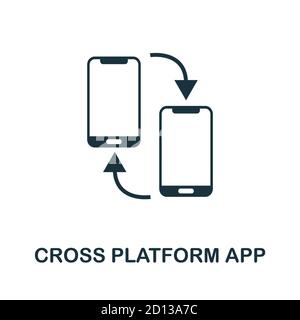 Icona dell'app multipiattaforma. Elemento semplice della raccolta di sviluppo delle app. Icona dell'applicazione multipiattaforma riempita per modelli, infografiche e altro ancora Illustrazione Vettoriale