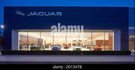 Concessionaria Jaguar Land rover, Boston, Inghilterra orientale, Regno Unito Foto Stock