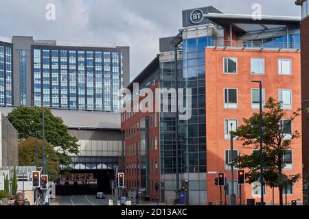 Edifici moderni per uffici nel centro di Leeds, West Yorkshire, Inghilterra settentrionale, regno unito Foto Stock