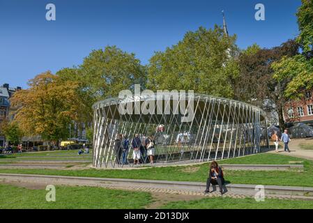 Vetro archeologico cabinet, Elisenpark, Friedrich Wilhelm del luogo, Aachen, Renania settentrionale-Vestfalia, Germania, Archaeologische Vitrine, Friedrich-Wilhe Foto Stock