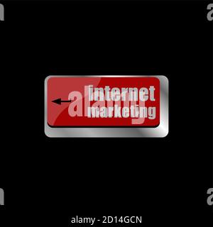 Online marketing o internet marketing concetti, con messaggio sul tasto Invio della tastiera Foto Stock
