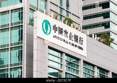 Shenzhen, Cina. 5 Ott 2020. Logo della Banca agricola della Cina visto su un edificio. Credit: Alex Tai/SOPA Images/ZUMA Wire/Alamy Live News Foto Stock