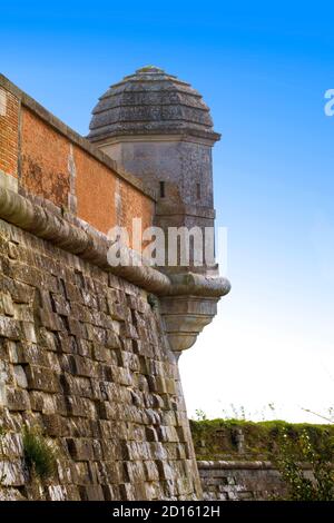 Francia, Charente-Maritime (17), Saintonge, Herers-Brouage, citadelle de Brouage, labellisé Les Plus Beaux Villages de France, détail d'une échauguette Foto Stock