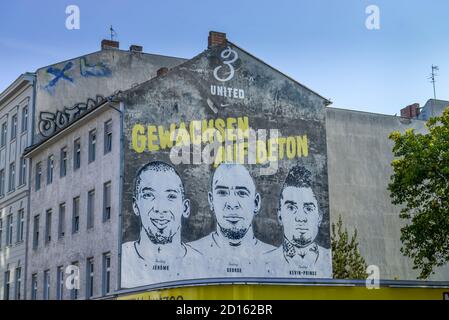 Foto di parete, fratelli Boateng, Badstrasse, Pankstrasse, sorgente minerale, medio, Berlino, Germania, Wandbild, Brueder Boateng, Gesundbrunnen, Mitte, DEU Foto Stock