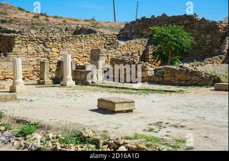 Antica città di Ninfaion a Kerch, Crimea Foto Stock