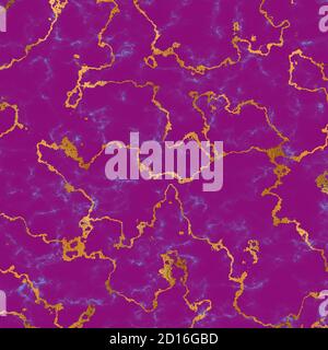 Marmo colorato rosa con venature dorate, motivi di fondo, opere d'arte, pietra naturale luminosa e di lusso. Illustrazione di alta qualità Foto Stock