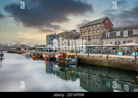 Barbican Marina a Plymouth Devon in Inghilterra Foto Stock