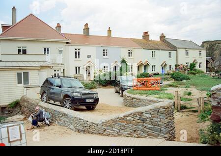 Graziosi cottage con terrazza, Hope Cove, Kinsbridge, Devon, Inghilterra, Regno Unito. Foto Stock