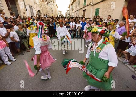 Cossiers de Montuïri, grupo de danzadores,Montuïri, isole balneari, Spagna Foto Stock