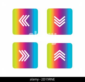 gruppo di icone frecce del puntatore illustrazione vettoriale isolata in bianco sfondo Illustrazione Vettoriale