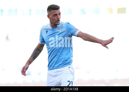 Sergej Milinkovic Savic dei gesti laziali durante il campionato italiano Serie A Football Match tra SS Lazio e FC Internazionale il 4 ottobre, Foto Stock