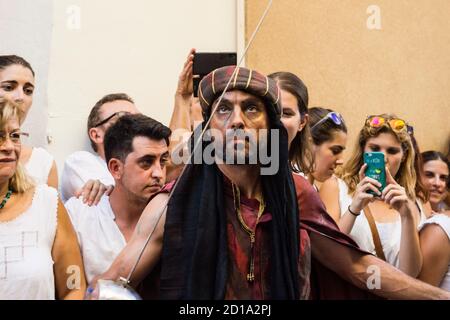 batalla entre moros y cristianos, fiestas de la patrona, pollença, Mallorca, balearic islands, spain, europe Stock Photo