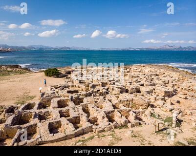 Necropoli Punta dels Fenicis, Son Real, comune di Santa Margalida, Baia di Alcudia, Maiorca, Spagna Foto Stock