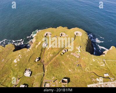 Una vista aerea del forte di Lenan sul Inishowen penisola nella contea di Donegal Irlanda Foto Stock