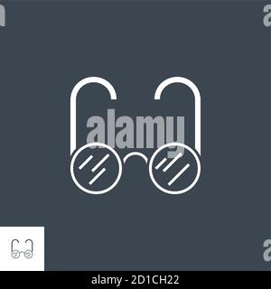 Occhiali vettore correlati icona glyph. Illustrazione Vettoriale