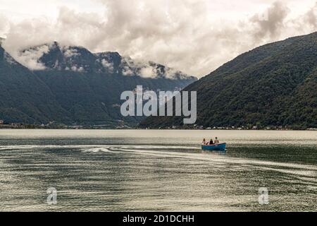 Tour culinario sul Lago di Lugano in Ticino, Circolo di Carona, Svizzera Foto Stock