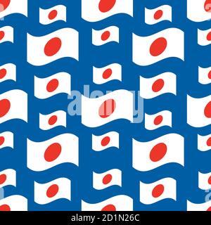 sfondo dell'illustrazione vettoriale con motivo senza giunture con bandiera ondulata giapponese Illustrazione Vettoriale