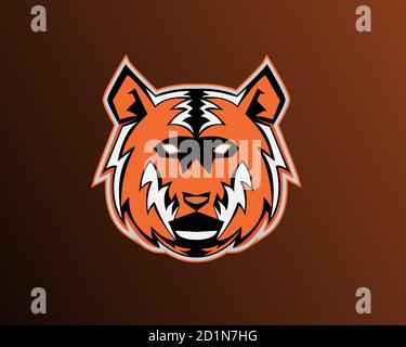 Disegno vettoriale del modello del logo eSport tigre Illustrazione Vettoriale