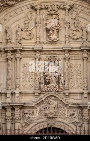 concatedral de Santa María de la Redonda, barroco riojano, fachada principal, plaza del Mercado, Logroño, la Rioja , Spagna, Europa Foto Stock