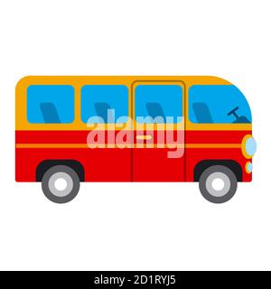 immagine dell'icona del bus piatto sullo sfondo bianco Illustrazione Vettoriale