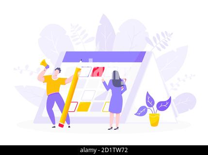 Illustrazione vettoriale del concetto di business della pianificazione del calendario. Illustrazione Vettoriale