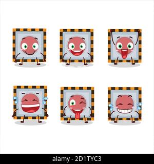 Personaggio cartoon di tra noi pulsante di emergenza con espressione sonnolenta Illustrazione Vettoriale