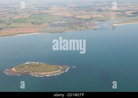 Coquet Island and Wamble, Northumberland, 2014. Vista aerea. Foto Stock