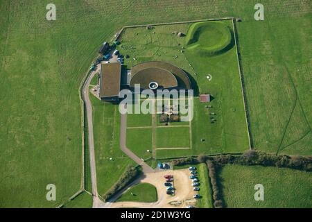 Brading Roman Villa, il museo e teatro all'aperto, Isola di Wight, 2014. Vista aerea. Foto Stock