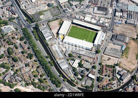 Meadow Lane Football Ground, sede del Notts County Football Club, città di Nottingham. Vista aerea. 43283. Foto Stock