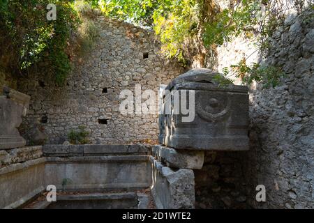 Rovine di antica città romana Olympos vicino Antalya, Turchia Foto Stock
