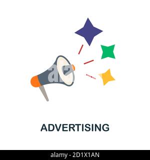 Icona di pubblicità. Elemento semplice dalla collezione di branding. Icona pubblicitaria creativa per il web design, modelli, infografiche e altro ancora Illustrazione Vettoriale