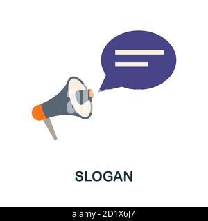 Icona slogan. Elemento semplice dalla collezione di branding. Icona creativa slogan per web design, modelli, infografiche e altro ancora Illustrazione Vettoriale