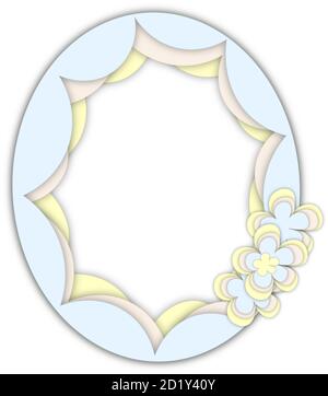 Cornice per matrimoni o compleanni con fiori e strati Illustrazione Vettoriale