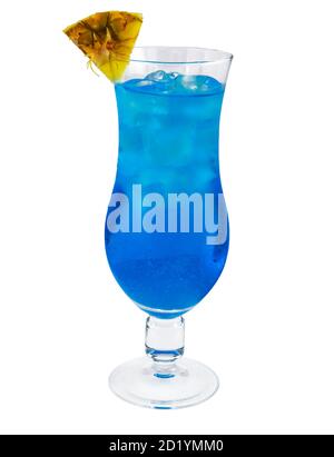 cocktail blue lagoon isolato su sfondo bianco Foto Stock