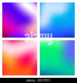 Un insieme di sfondi liquidi trendy multicolore gradiente Illustrazione Vettoriale