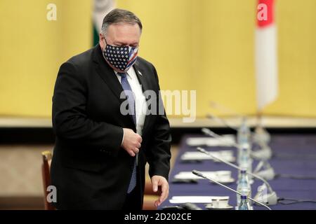 Tokyo, Giappone. 6 Ott 2020. Michael Pompeo, Segretario di Stato degli Stati Uniti, partecipa alla riunione ministeriale quadrilatera sulla sicurezza (Quad) a Tokyo, Giappone, martedì 6 ottobre 2020. Credit: POOL/ZUMA Wire/Alamy Live News Foto Stock