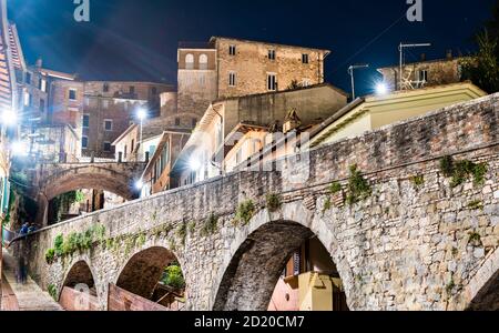 Acquedotto medievale a Perugia Foto Stock