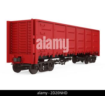 Red Boxcar isolato Foto Stock