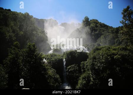 Le splendide cascate di Marmore in Italia Foto Stock
