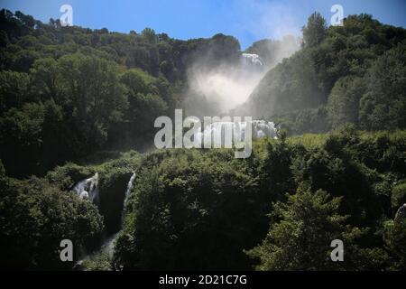 Le splendide cascate di Marmore in Italia Foto Stock