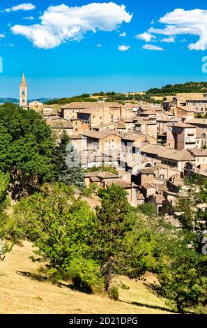 Paesaggio urbano di Urbino nelle Marche, Italia Foto Stock