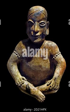 Figura femmina seduta. Ceramica. Stile Nayarit. Periodo pre-classico (100 a.C.-250 d.C.). Messico Occidentale , America, Foto Stock